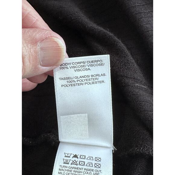 Lucky Brand Top Womens S Black Geometric Tie V-Neck Viscose Boho Peasant Blouse - Picture 12 of 16